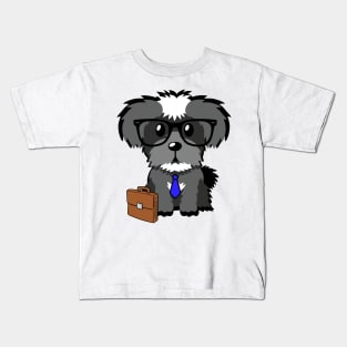 Funny schnauzer is on the way to work Kids T-Shirt